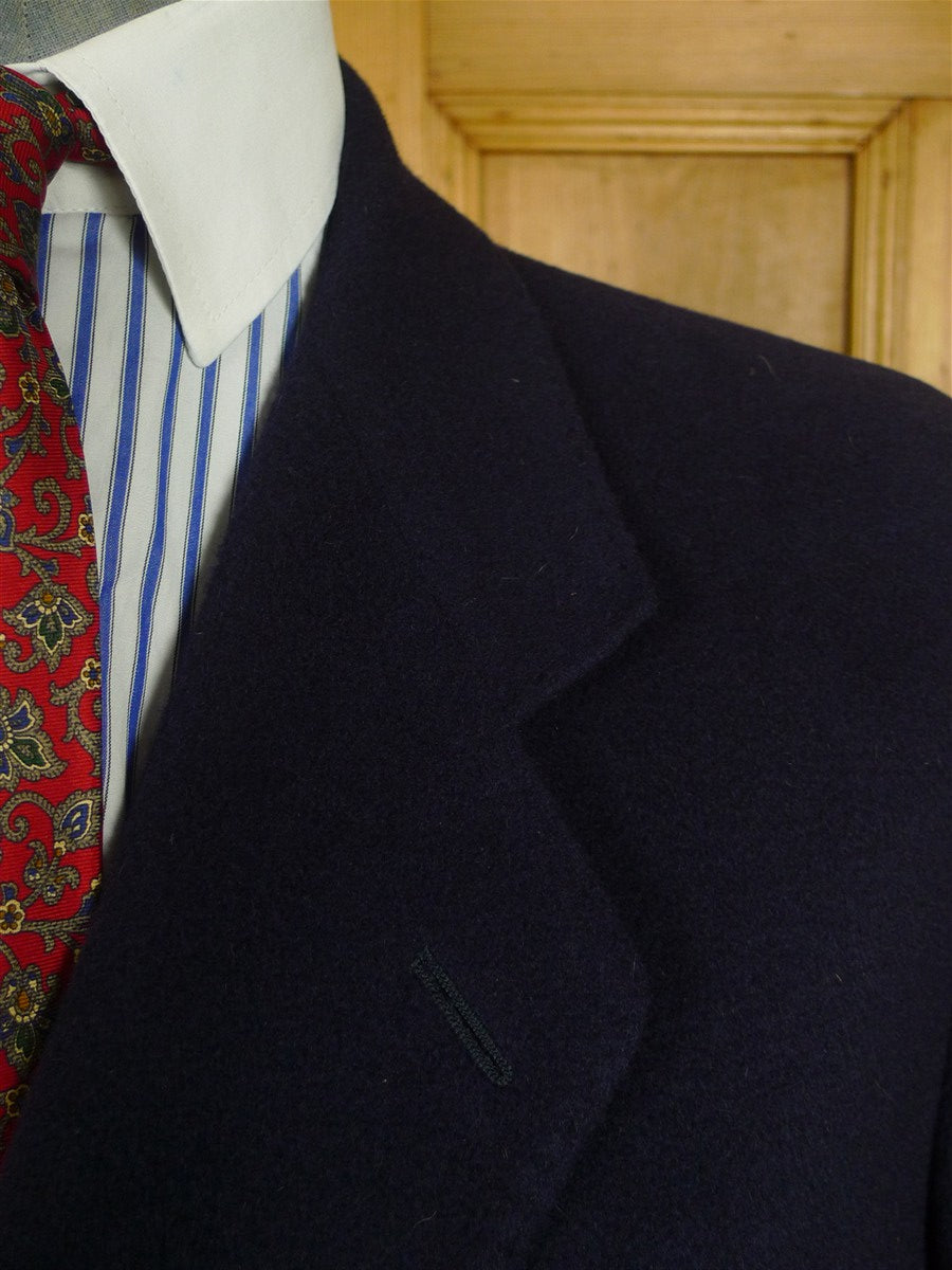 26/0659 immaculate vintage harrods london navy blue pure cashmere overcoat 44