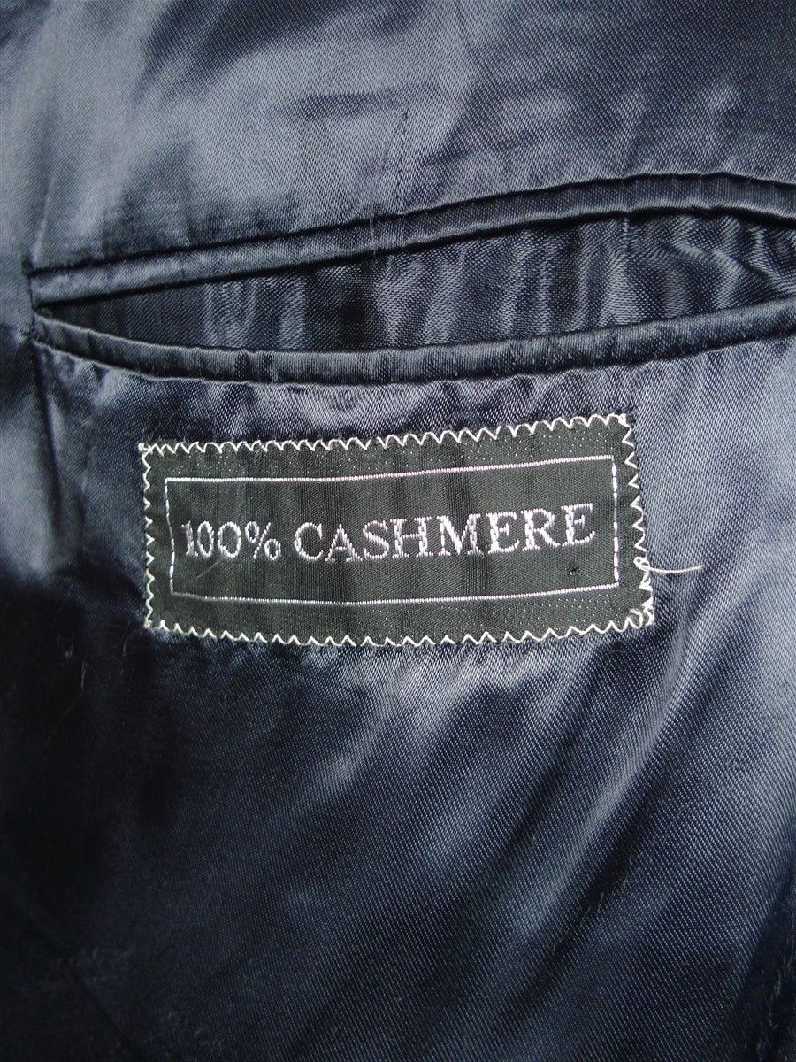 26/0659 immaculate vintage harrods london navy blue pure cashmere overcoat 44