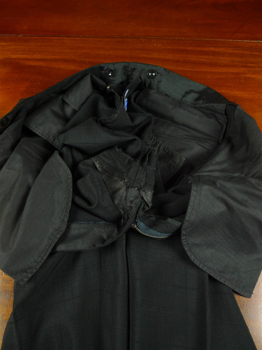 26/0661 wonderful 1978 vintage norton & sons savile row bespoke black textured check wool & silk suit 39 regular