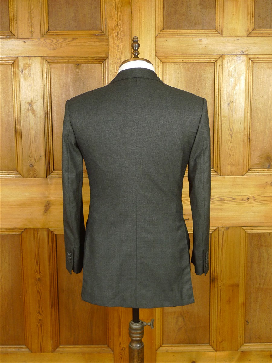 26/0662 immaculate buckleigh sw1 london bespoke grey worsted wool suit 38 short to regular