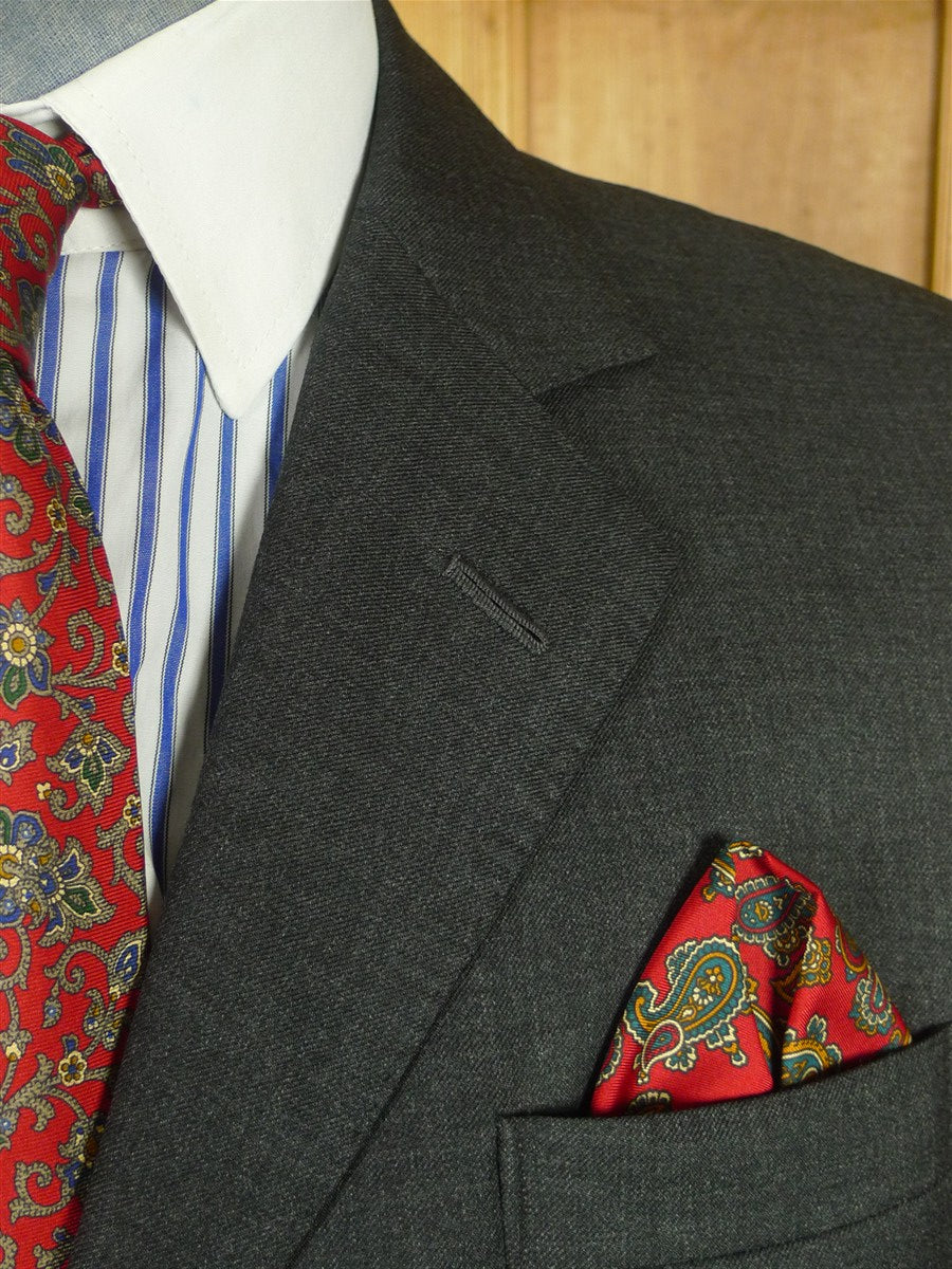 26/0662 immaculate buckleigh sw1 london bespoke grey worsted wool suit 38 short to regular
