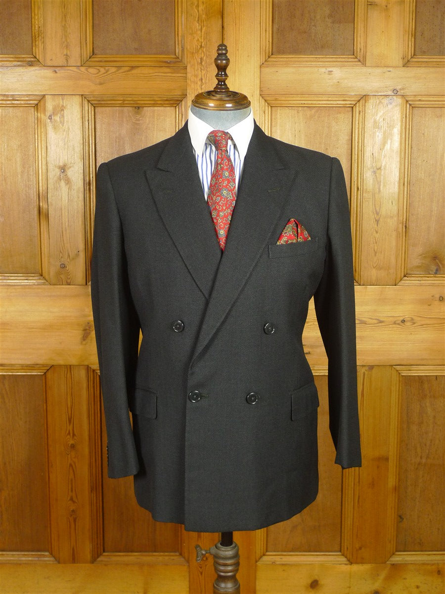 26/0667 exceptional 1970 norton & sons savile row bespoke heavyweight grey diagonal twill d/b suit 39-40 short to regular