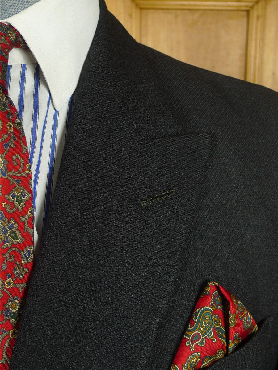 26/0667 exceptional 1970 norton & sons savile row bespoke heavyweight grey diagonal twill d/b suit 39-40 short to regular