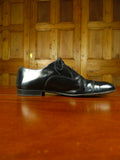 26/0706 vintage church's custom grade black leather oxford toe-cap shoe w/ bags uk 8