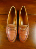 26/0773 vintage tan brown custom grade leather loafer shoe uk 8.5