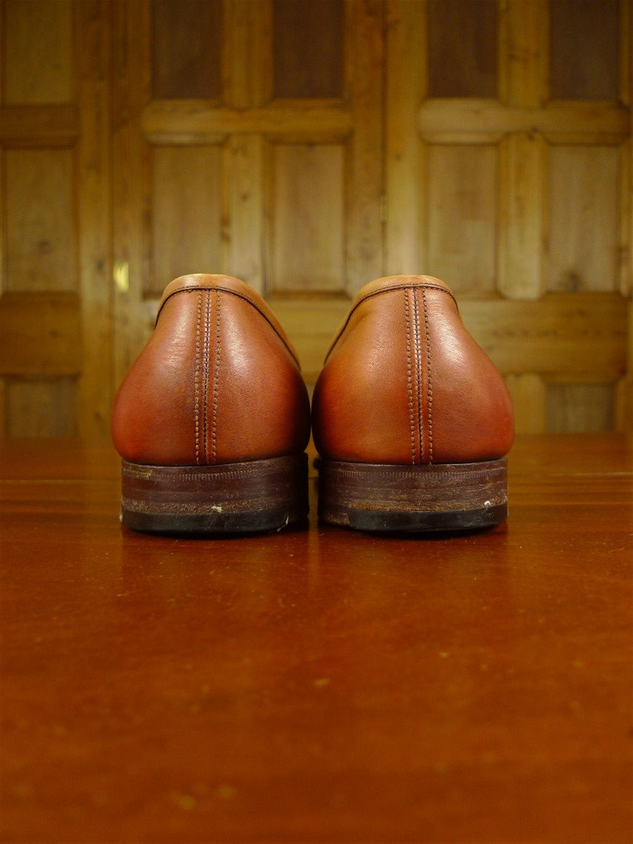 26/0773 vintage tan brown custom grade leather loafer shoe uk 8.5