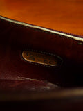 26/0705 beautiful vintage george cleverly brown leather brogue slip-on shoe w/ bags uk 9