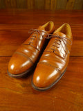 26/0703 vintage john lobb tan brown leather oxford semi-brogue shoe w/ inserts uk 8.5