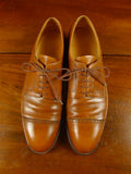26/0703 vintage john lobb tan brown leather oxford semi-brogue shoe w/ inserts uk 8.5