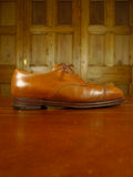 26/0703 vintage john lobb tan brown leather oxford semi-brogue shoe w/ inserts uk 8.5