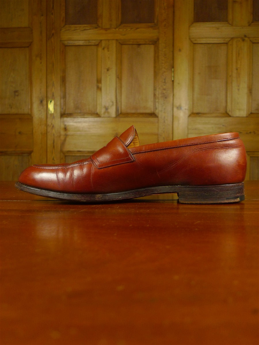 26/0702 vintage edward green brown leather loafer shoe ON 184 LAST uk 8.5