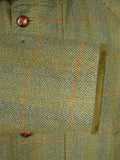 26/0697 immaculate john brocklehurst heavyweight green / amber wp check tweed shooting coat 44-46