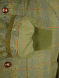 26/0697 immaculate john brocklehurst heavyweight green / amber wp check tweed shooting coat 44-46