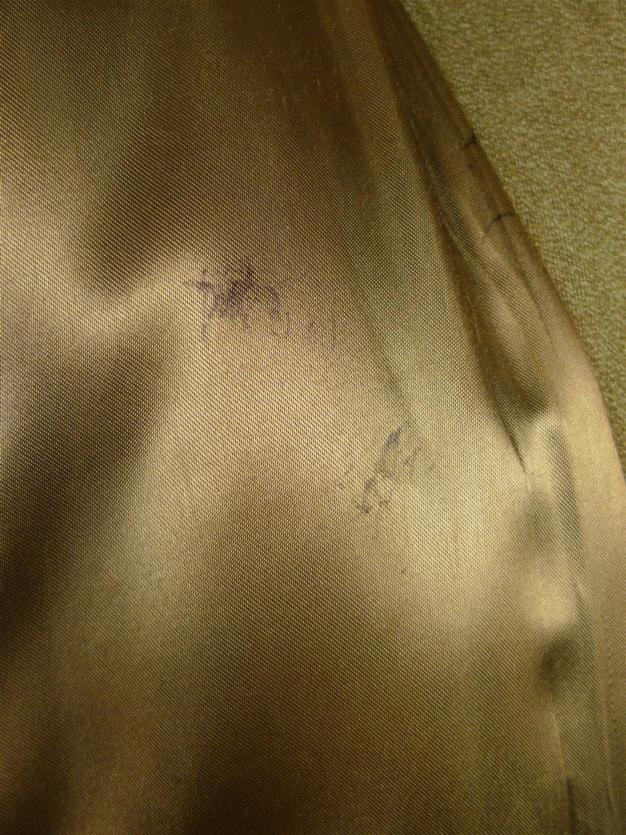 26/1012 vintage john g hardy stone venetian wool covert coat overcoat w/ velvet collar 44