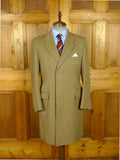 26/0698 immaculate vintage british stone venetian wool covert coat overcoat 38-39 short to regular