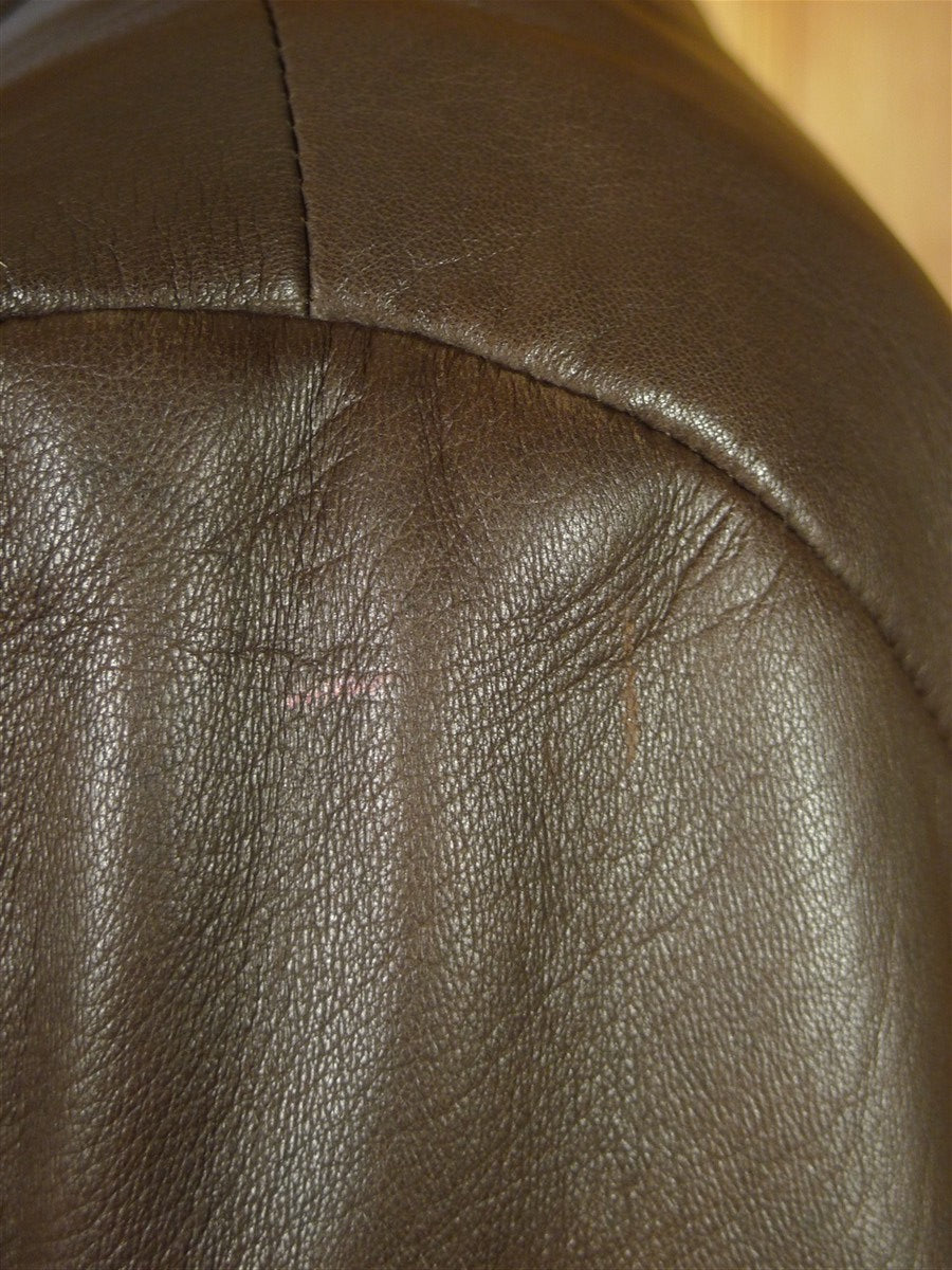 26/0710 modern crombie dark brown leather blazer sports jacket 46