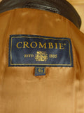 26/0710 modern crombie dark brown leather blazer sports jacket 46