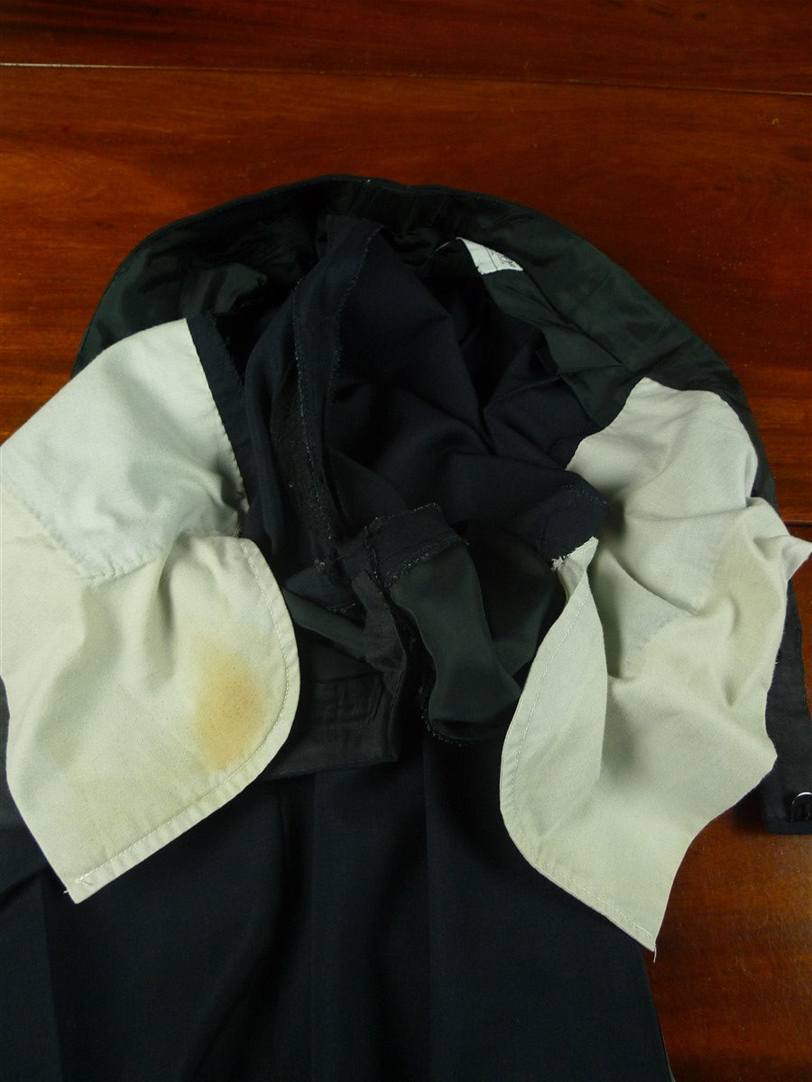 26/0713 vintage 1988 daniel w jupp savile row bespoke midnight blue wool & mohair dinner suit 36-37 short