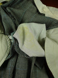 26/0712 vintage 1985 daniel w jupp savile row bespoke grey / blue prince of wales check worsted flannel suit 38 short