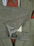 26/0712 vintage 1985 daniel w jupp savile row bespoke grey / blue prince of wales check worsted flannel suit 38 short