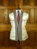 26/0712 vintage 1985 daniel w jupp savile row bespoke grey / blue prince of wales check worsted flannel suit 38 short
