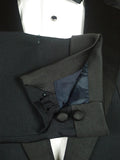 26/0730 immaculate 1998 daniel w jupp savile row bespoke midnight blue mohair dinner suit w/ gauntlet cuff 38 short