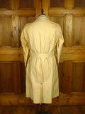 26/0723 vintage british rubber-proofed cotton riding mac overcoat coat w/ tattersall backing 36