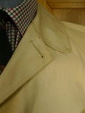 26/0723 vintage british rubber-proofed cotton riding mac overcoat coat w/ tattersall backing 36