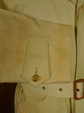 26/0723 vintage british rubber-proofed cotton riding mac overcoat coat w/ tattersall backing 36