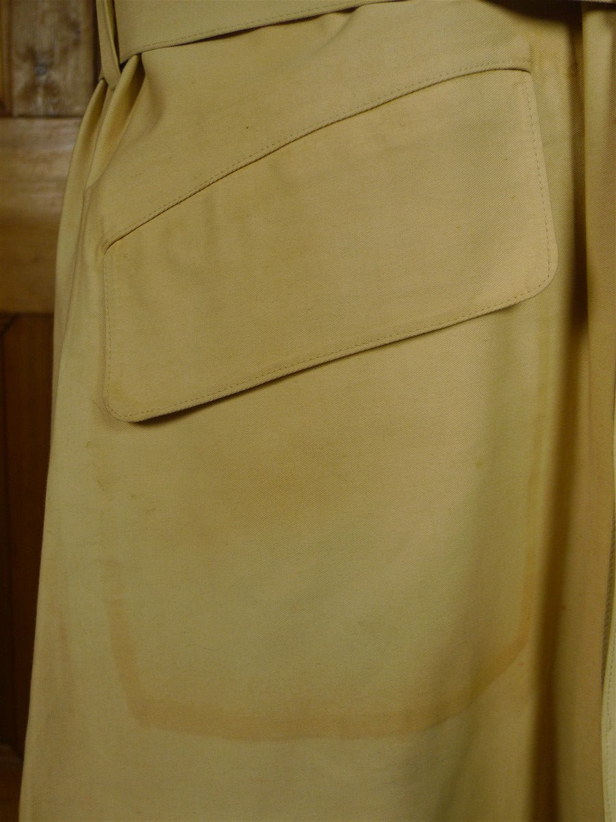 26/0723 vintage british rubber-proofed cotton riding mac overcoat coat w/ tattersall backing 36