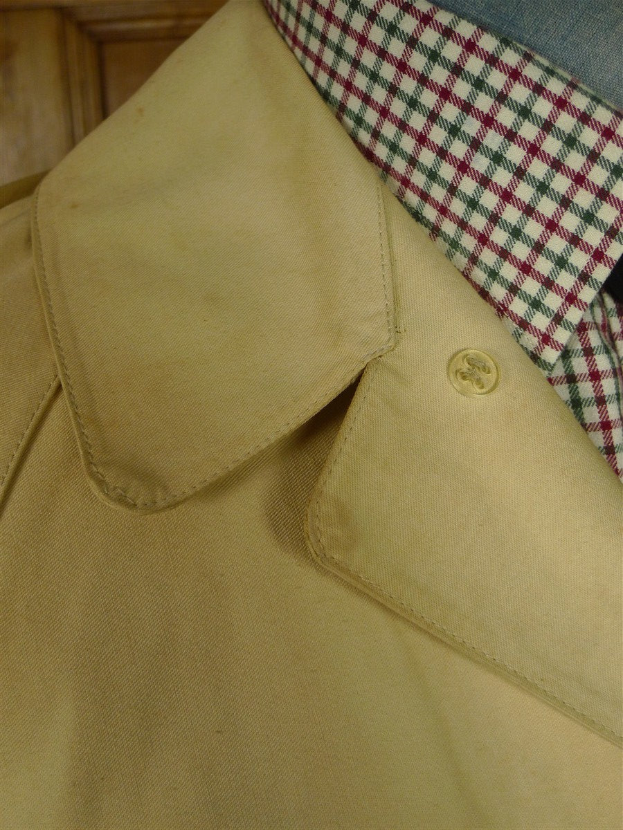 26/0723 vintage british rubber-proofed cotton riding mac overcoat coat w/ tattersall backing 36