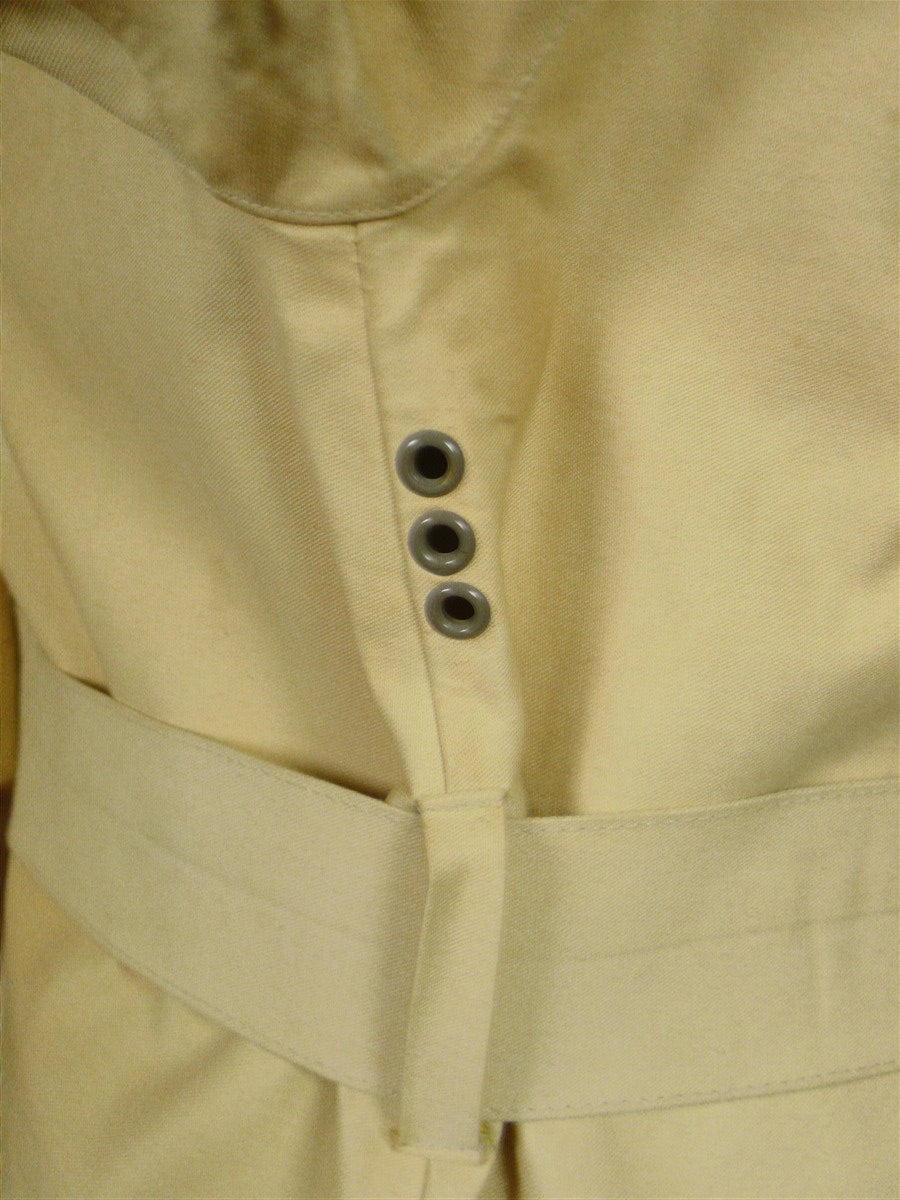 26/0723 vintage british rubber-proofed cotton riding mac overcoat coat w/ tattersall backing 36