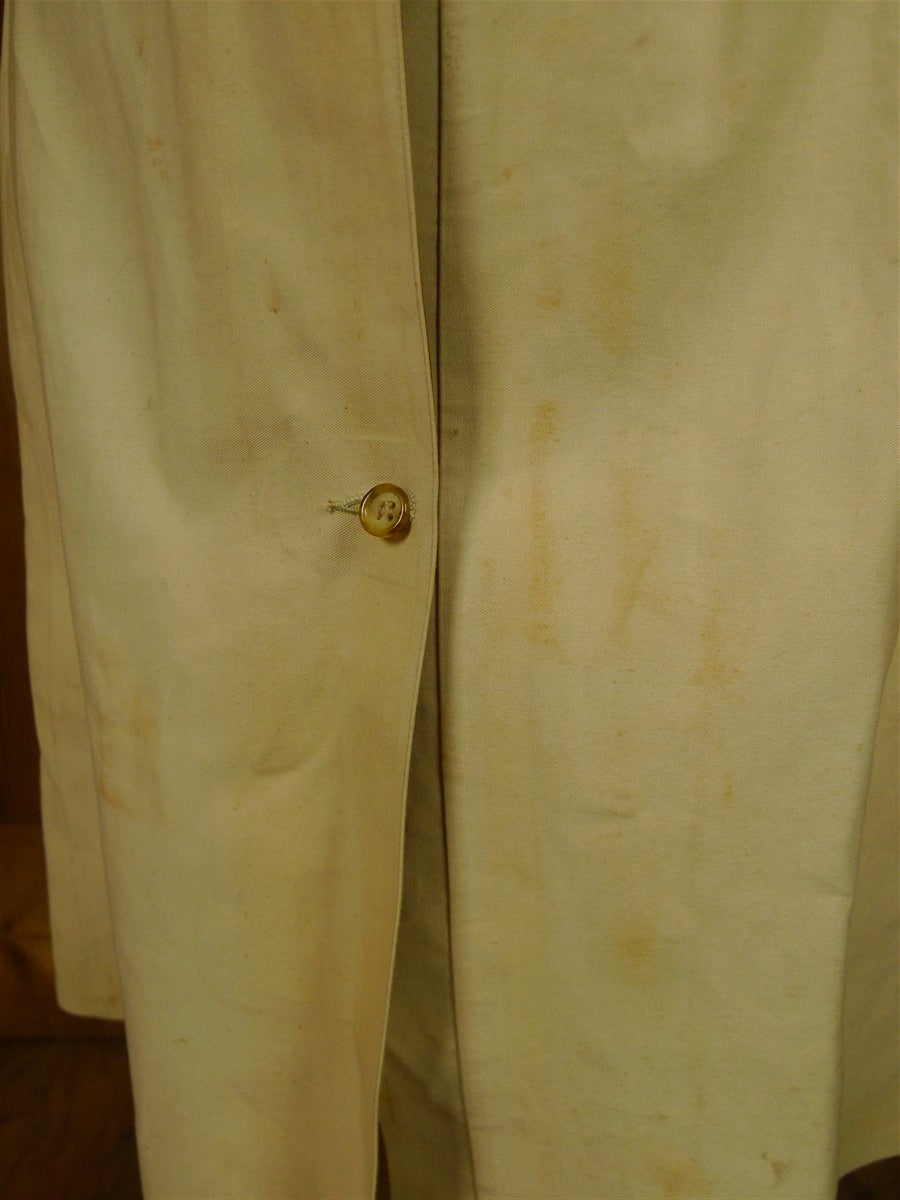 26/0723 vintage british rubber-proofed cotton riding mac overcoat coat w/ tattersall backing 36