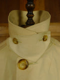 26/0723 vintage british rubber-proofed cotton riding mac overcoat coat w/ tattersall backing 36
