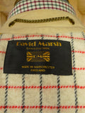 26/0723 vintage british rubber-proofed cotton riding mac overcoat coat w/ tattersall backing 36