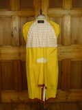 26/0723 vintage british rubber-proofed cotton riding mac overcoat coat w/ tattersall backing 36