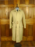 26/0724 vintage british rubber-proofed cotton riding mac overcoat coat w/ tattersall backing 38-40