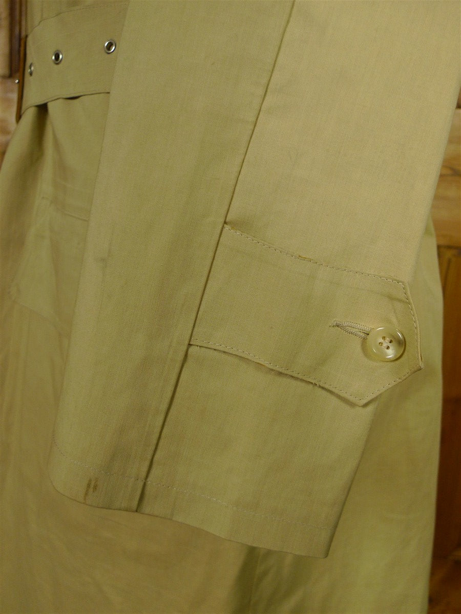 26/0724 vintage british rubber-proofed cotton riding mac overcoat coat w/ tattersall backing 38-40
