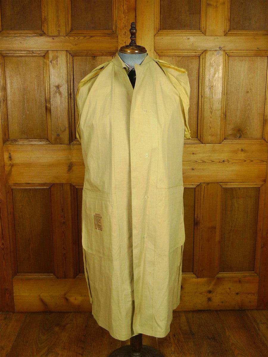26/0724 vintage british rubber-proofed cotton riding mac overcoat coat w/ tattersall backing 38-40