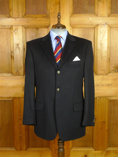 26/0718 immaculate vintage dark navy blue pure cashmere blazer jacket 44 long