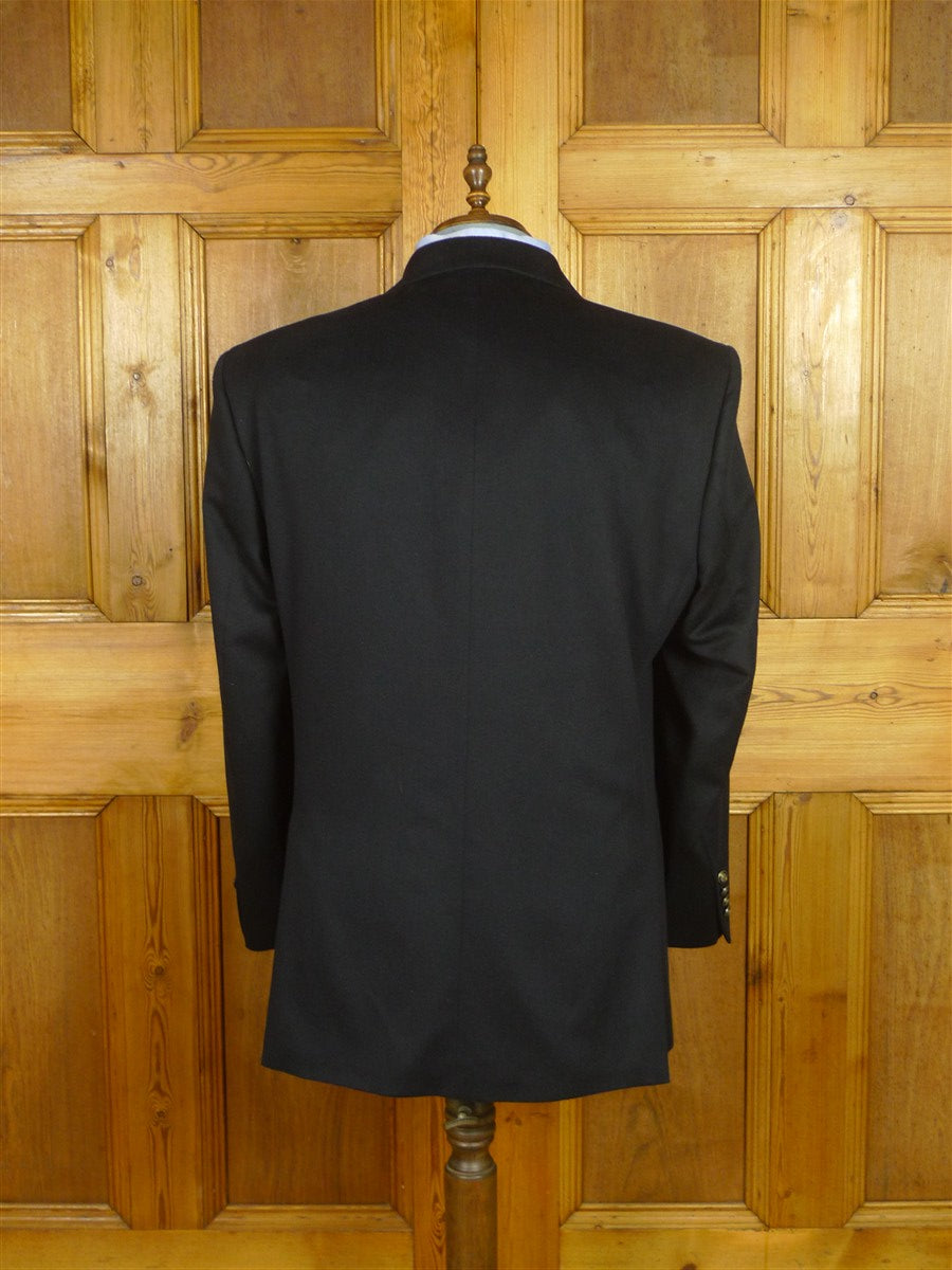 26/0718 immaculate vintage dark navy blue pure cashmere blazer jacket 44 long