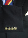 26/0718 immaculate vintage dark navy blue pure cashmere blazer jacket 44 long