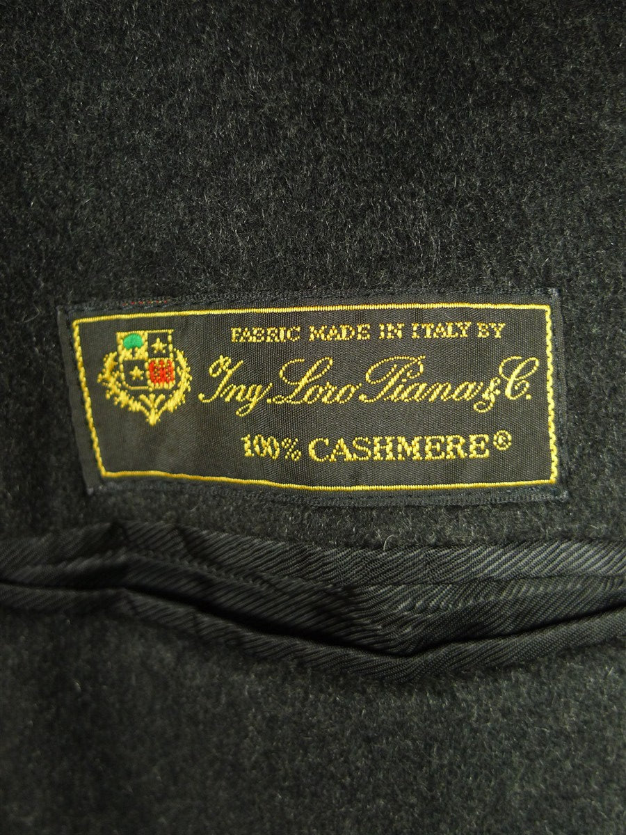 26/0720 immaculate loro piana pure cashmere charcoal grey full-length raglan coat overcoat 46