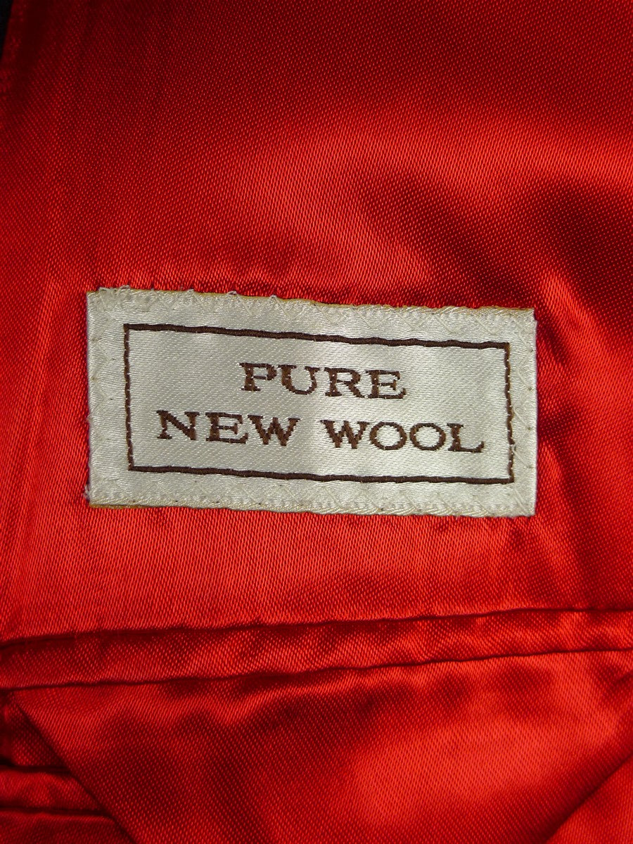 26/0722 vintage genuine crombie navy blue wool coat overcoat w/ velvet collar & red linings 44-45 regular