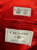 26/0722 vintage genuine crombie navy blue wool coat overcoat w/ velvet collar & red linings 44-45 regular