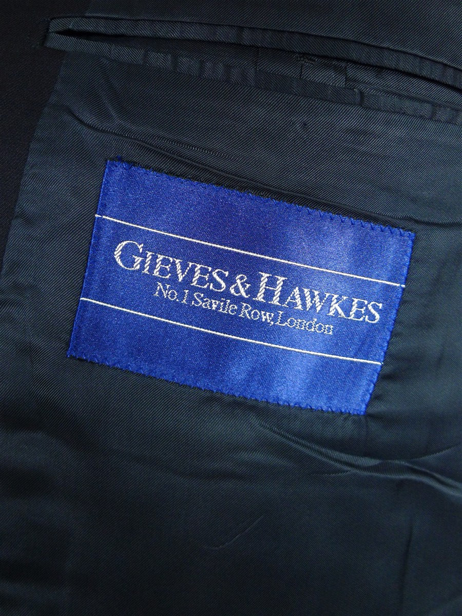 26/0719 vintage gieves & hawkes savile row navy blue d/b worsted wool blazer jacket 43 regular