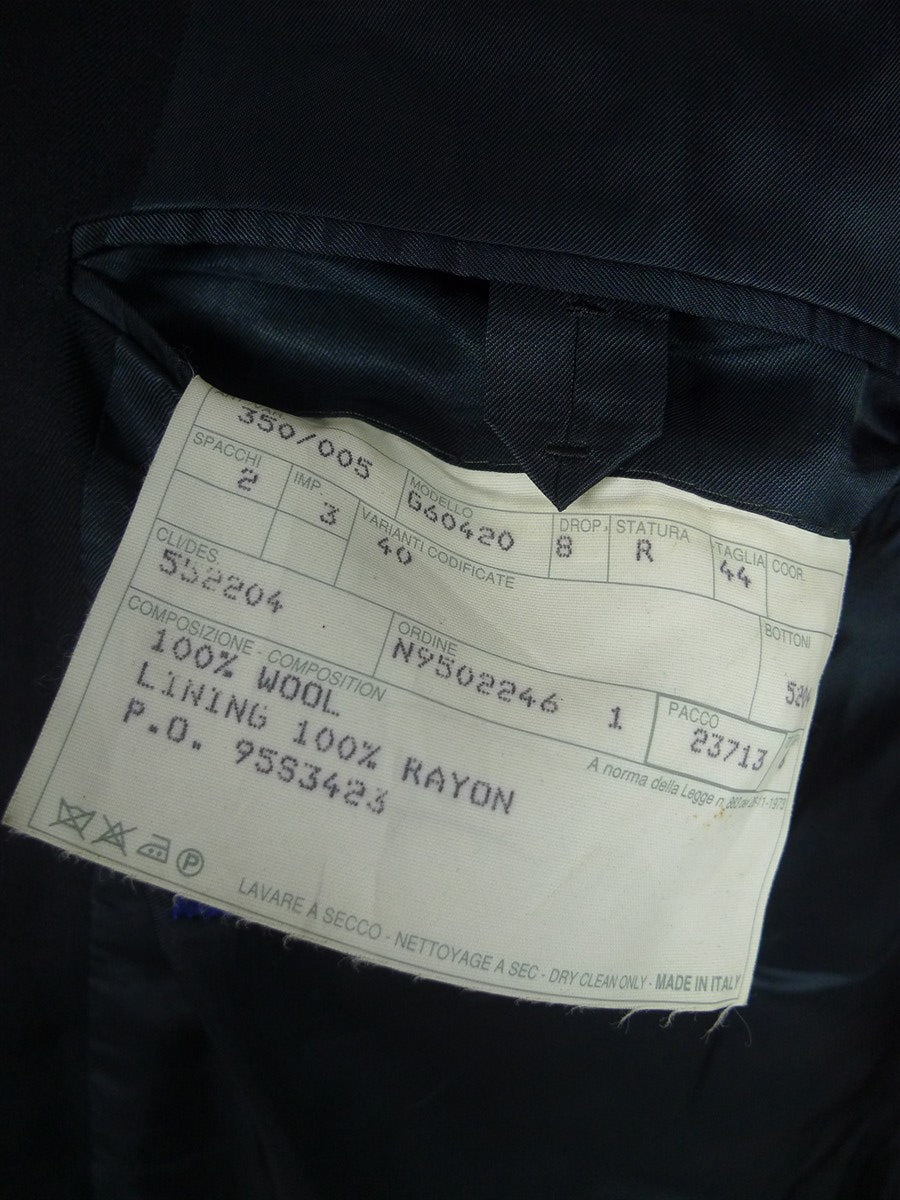 26/0719 vintage gieves & hawkes savile row navy blue d/b worsted wool blazer jacket 43 regular