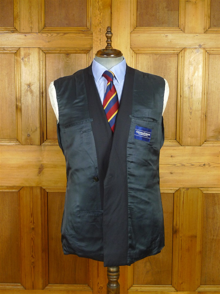 26/0719 vintage gieves & hawkes savile row navy blue d/b worsted wool blazer jacket 43 regular