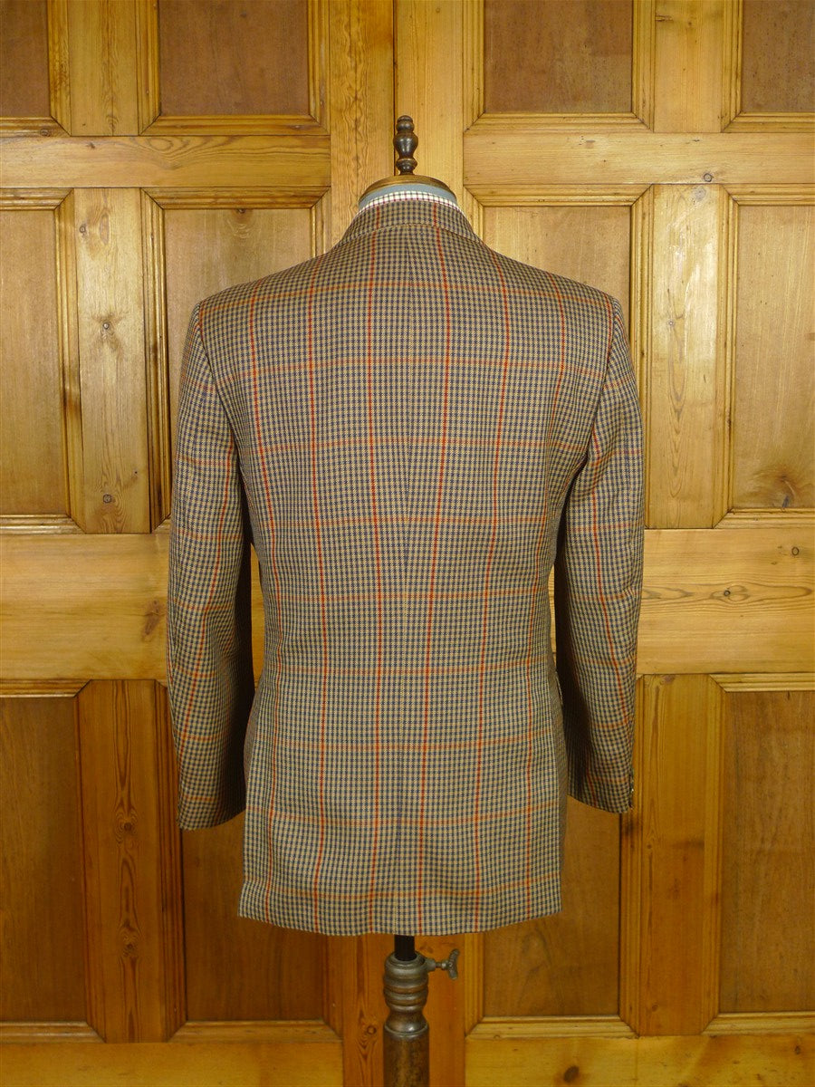 26/0717 vintage john g hardy brown gun check wool sports jacket blazer 40 regular