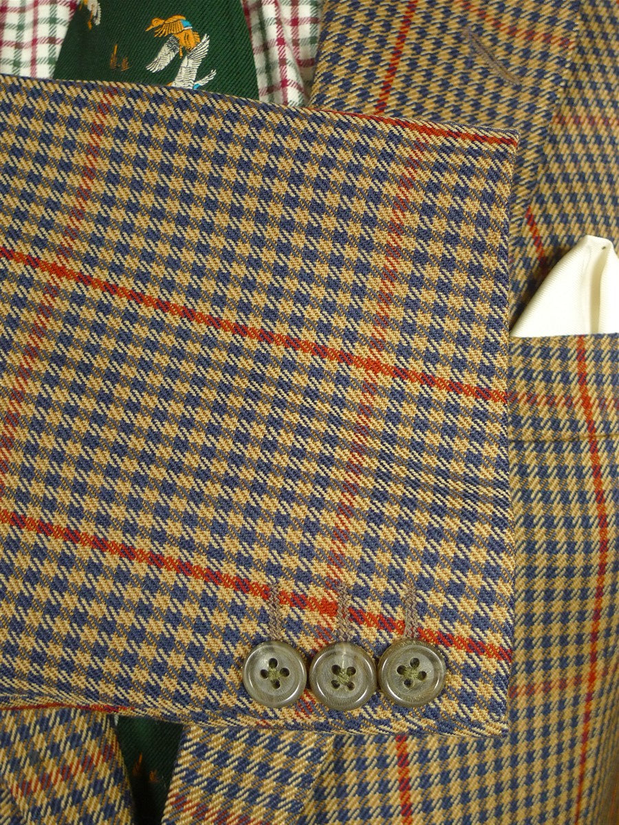 26/0717 vintage john g hardy brown gun check wool sports jacket blazer 40 regular
